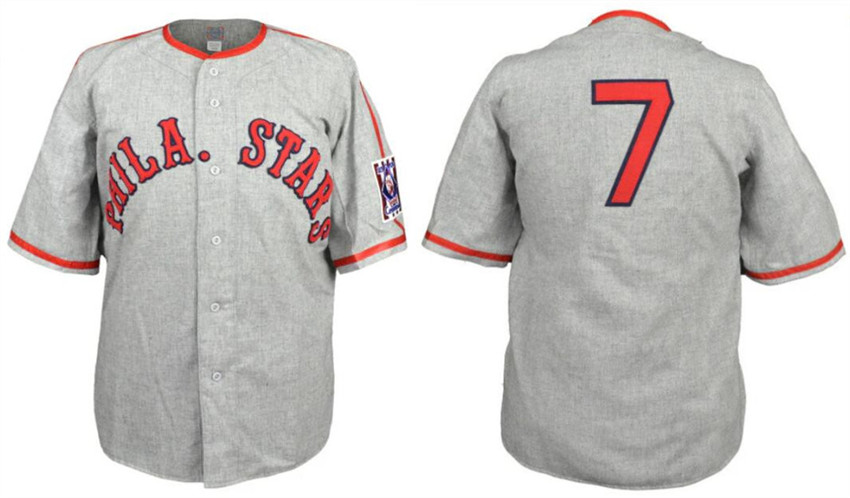 Men's Grey Philadelphia Stars Blank 1939 Road Stitched Baseball Jersey